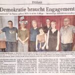 Zeitungsbericht über die Veranstaltung Democrazy am 2.10.2026.